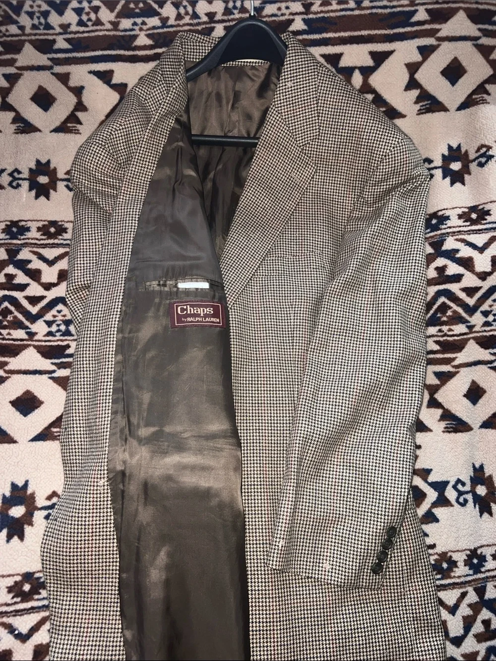 Men's Houndstooth Blazer - Brown & Tan